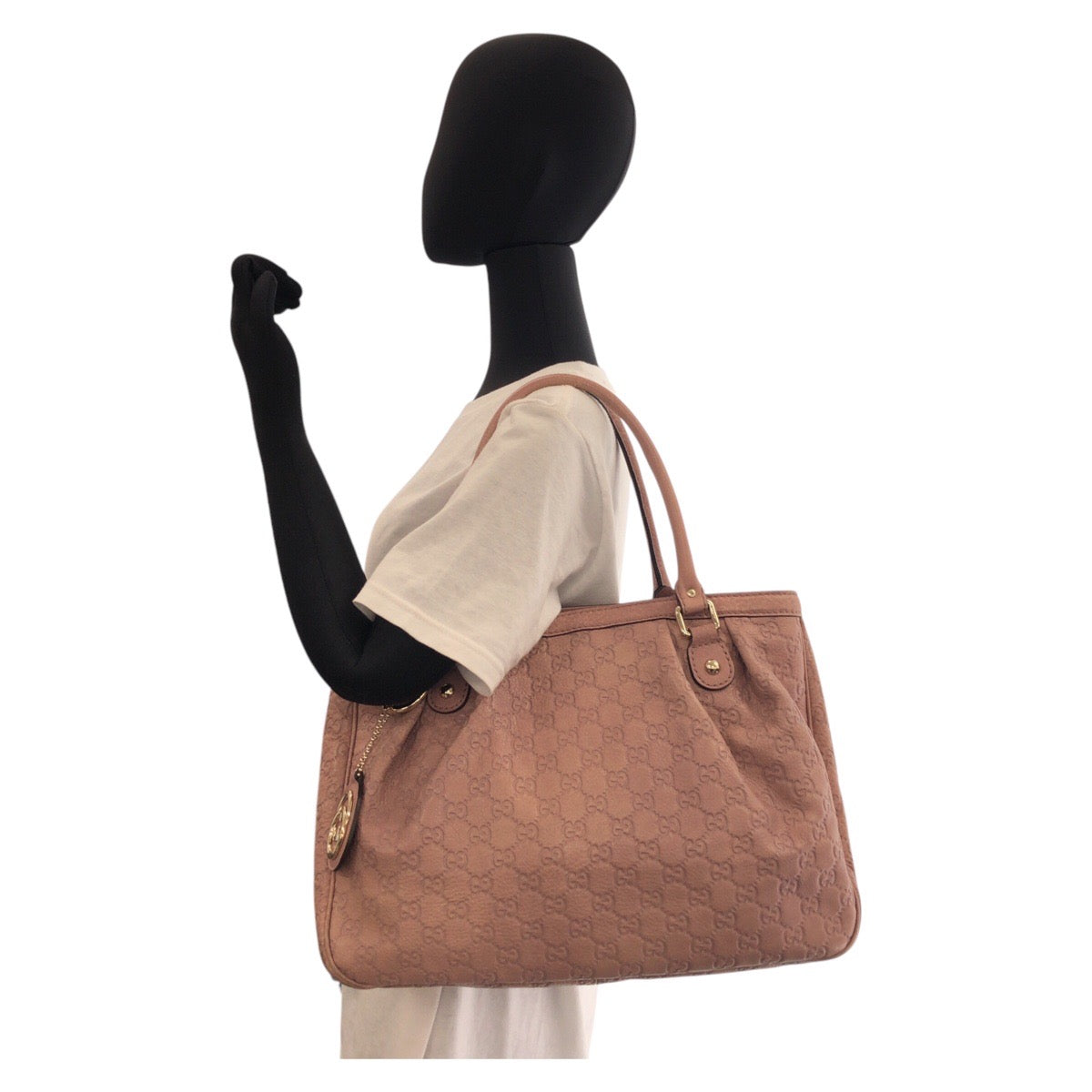 22903
GUCCI グッチ グッチシマ スーキー ピンクベージュ ゴールド金具 レザー 296835 トートバッグ ショルダーバッグ レディース ABP52