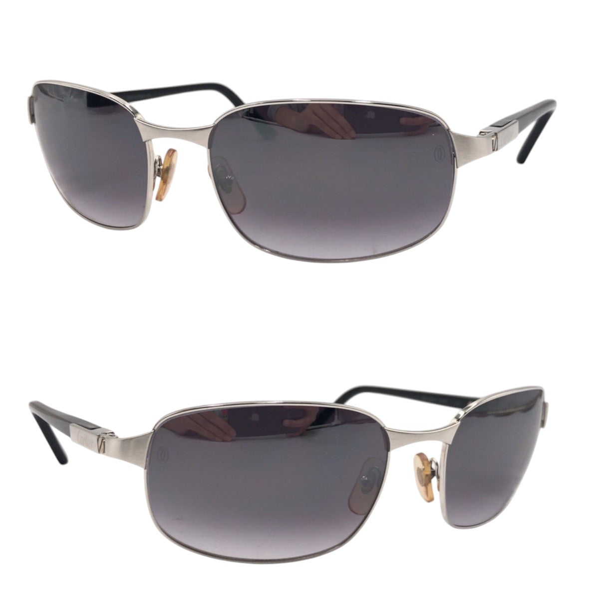 22905
CARTIER カルティエ サントス シルバー ブラック 黒 プラスチック 男女兼用 スクエア メンズ A42