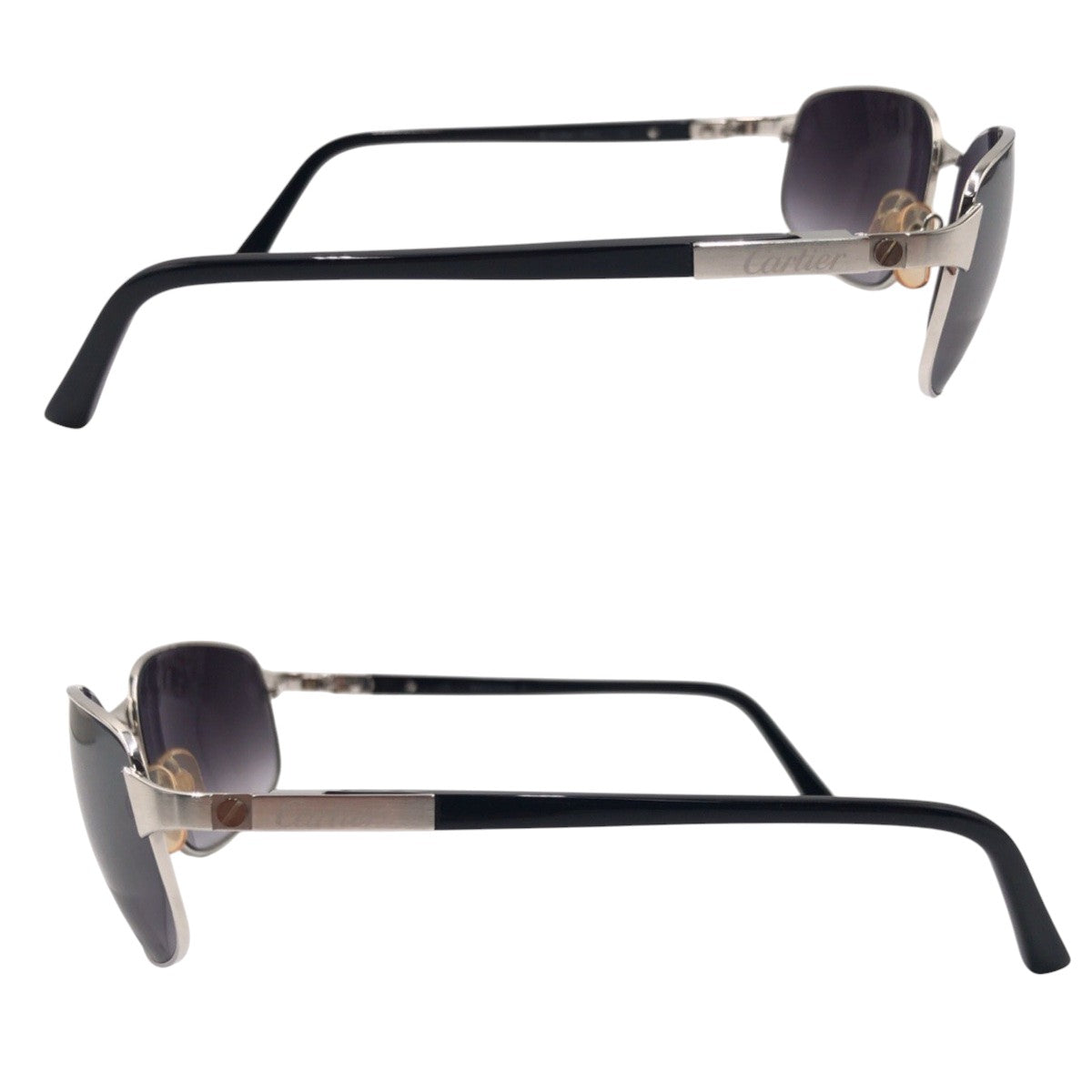 22905
CARTIER カルティエ サントス シルバー ブラック 黒 プラスチック 男女兼用 スクエア メンズ A42