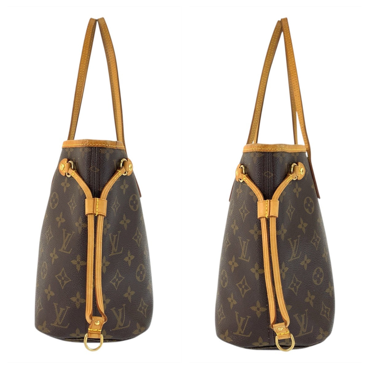 22907
LOUIS VUITTON ルイヴィトン モノグラム ネヴァーフルPM ブラウン ゴールド金具 PVC / レザー M40155 トートバッグ ハンドバッグ レディース ABP