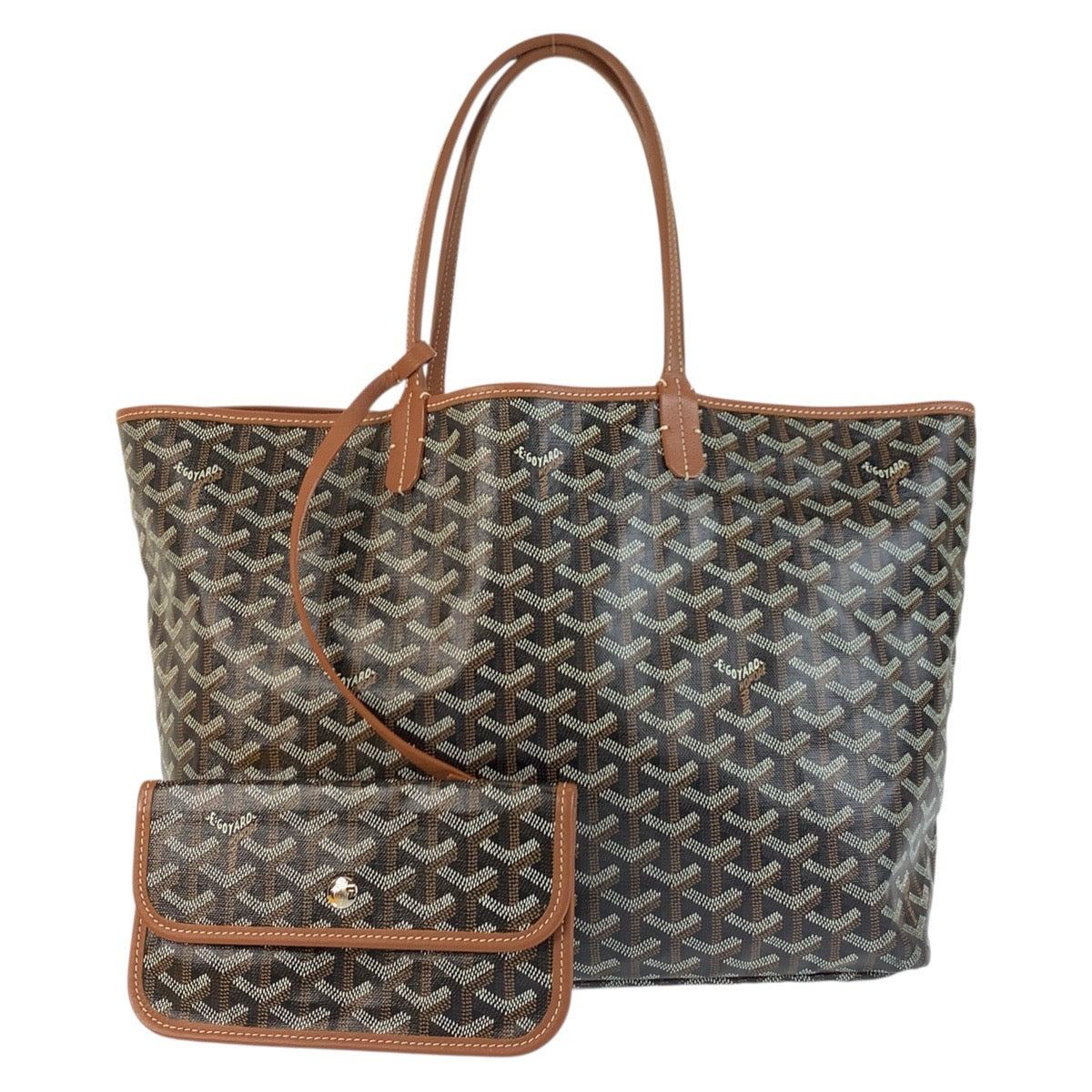 22909
GOYARD ゴヤール サンルイPM ブラック 黒 ブラウン シルバー金具 コーティングキャンバス トートバッグ ハンドバッグ レディース AB145