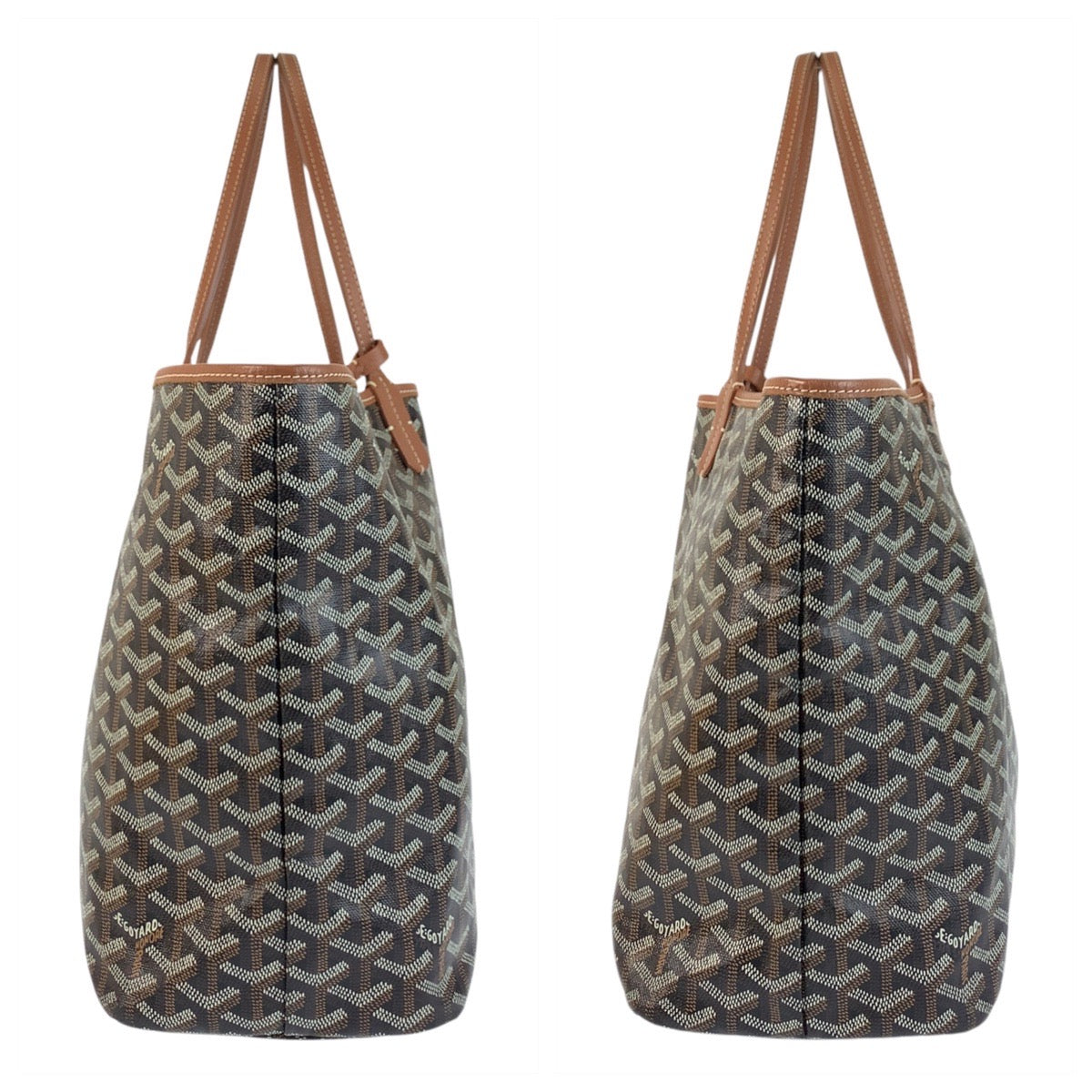 22909
GOYARD ゴヤール サンルイPM ブラック 黒 ブラウン シルバー金具 コーティングキャンバス トートバッグ ハンドバッグ レディース AB145