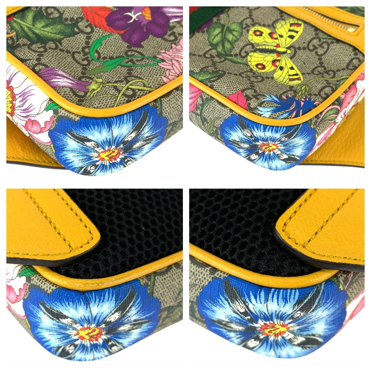 22910
GUCCI グッチ オフィディア フローラ 花 蝶 イエロー ベージュ ゴールド金具 GGスプリームキャンバス / レザー 574769 ボディバッグ ウエストバッグ バムバッグ レディース A80