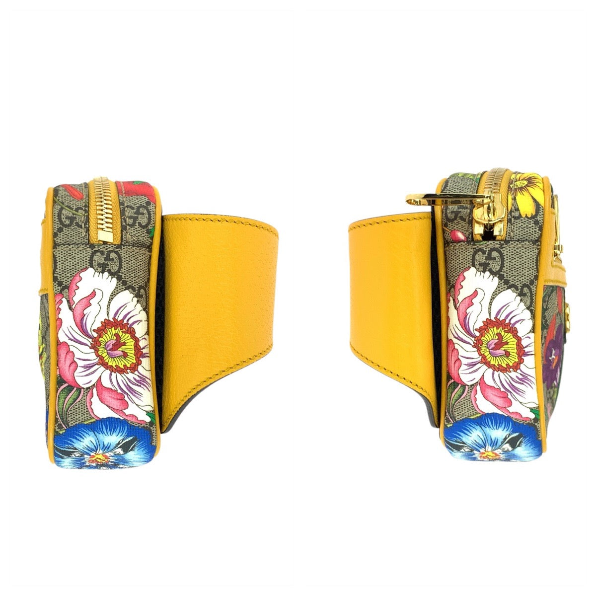 22910
GUCCI グッチ オフィディア フローラ 花 蝶 イエロー ベージュ ゴールド金具 GGスプリームキャンバス / レザー 574769 ボディバッグ ウエストバッグ バムバッグ レディース A80