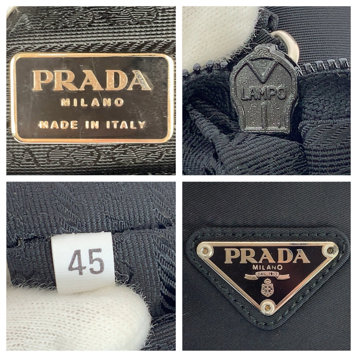 22911
PRADA プラダ テスート 三角ロゴプレート ブラック 黒 シルバー金具 ナイロン ショルダーバッグ トートバッグ レディース ABP36