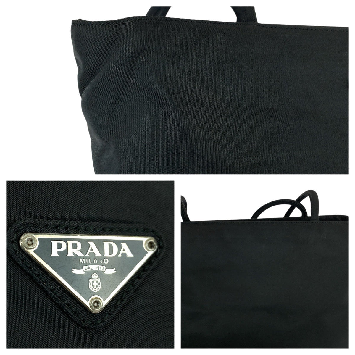 22911
PRADA プラダ テスート 三角ロゴプレート ブラック 黒 シルバー金具 ナイロン ショルダーバッグ トートバッグ レディース ABP36