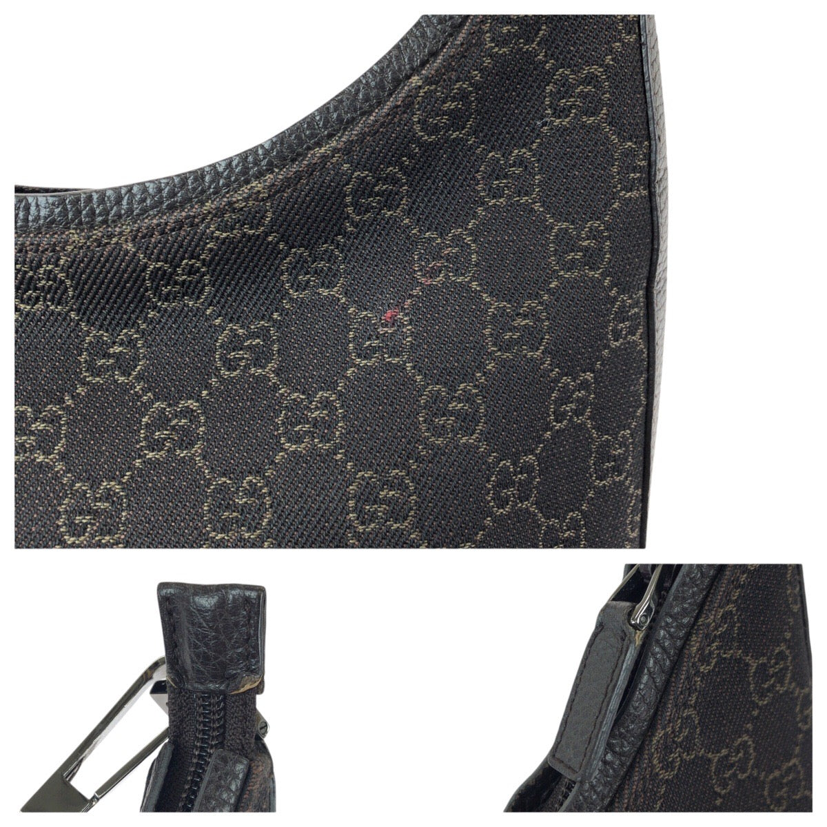 22912
GUCCI グッチ ホーボー ブラウン ダークブラウン シルバー金具 GGキャンバス / レザー 28335 ショルダーバッグ ワンショルダー レディース AB28