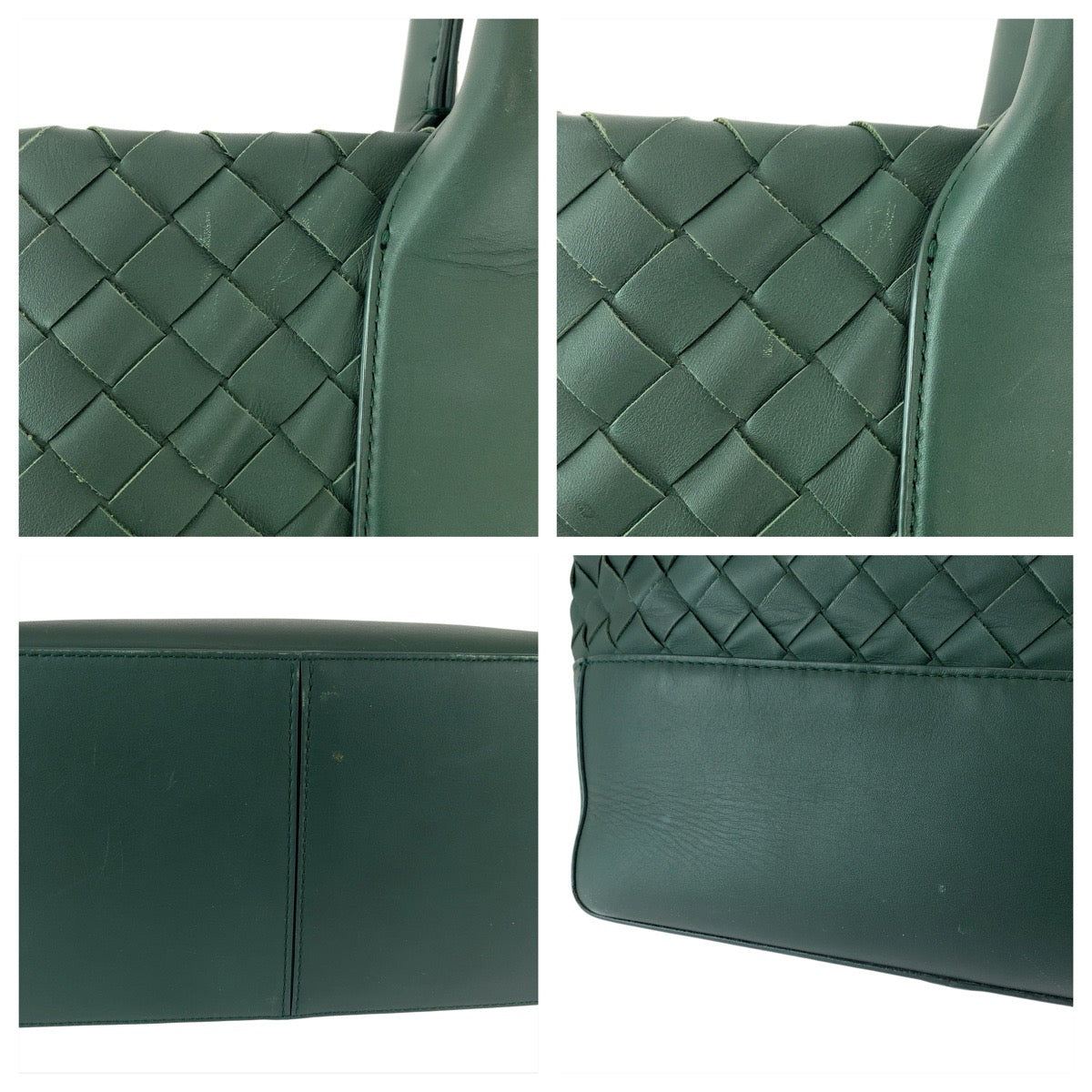 22913
BOTTEGAVENETA ボッテガヴェネタ イントレチャート グリーン レザー トートバッグ ショルダーバッグ レディース ABP85