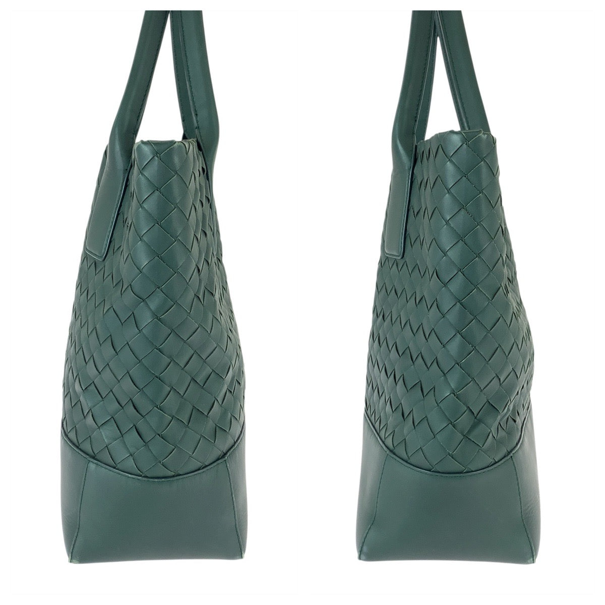 22913
BOTTEGAVENETA ボッテガヴェネタ イントレチャート グリーン レザー トートバッグ ショルダーバッグ レディース ABP85