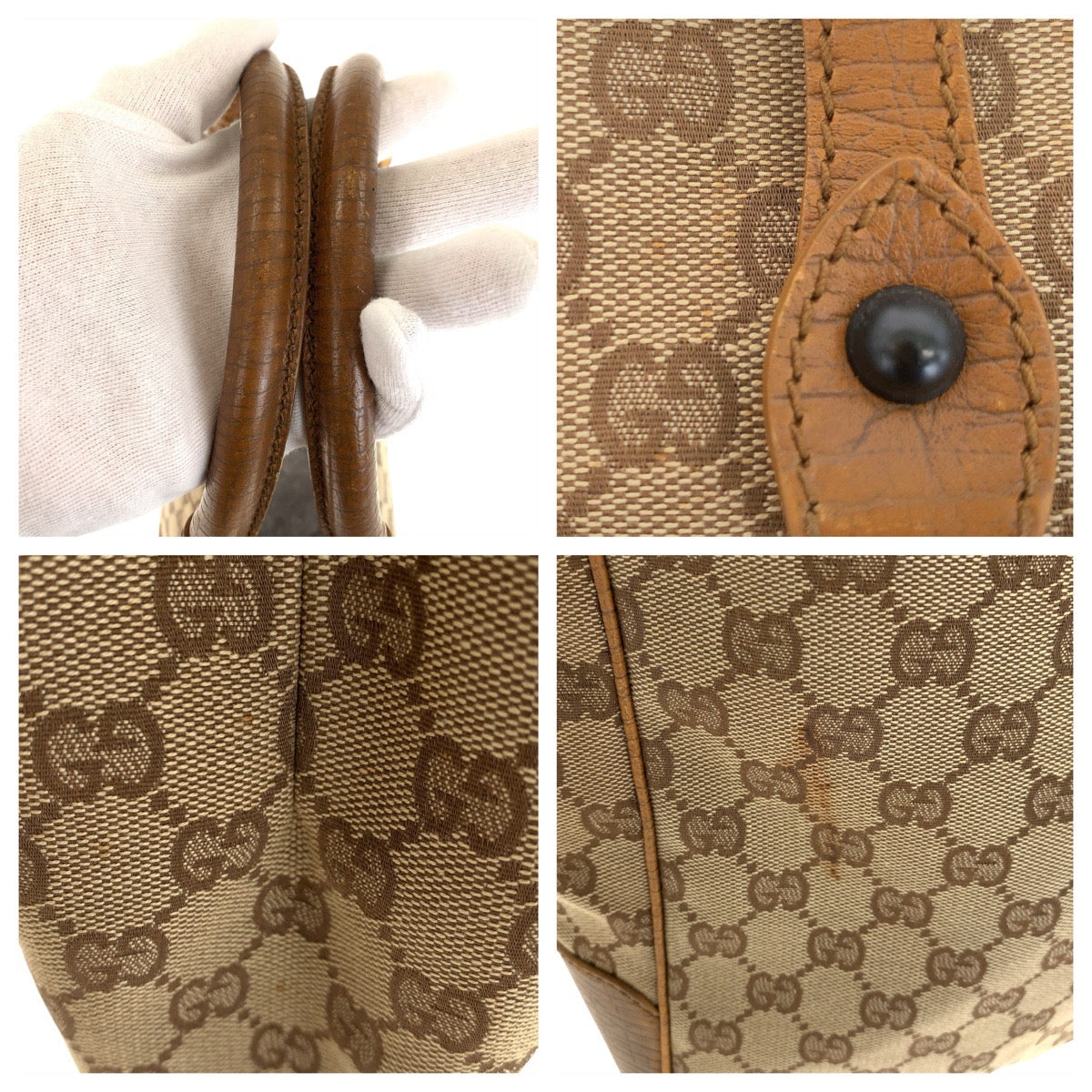 22915
GUCCI グッチ バンブー ベージュ キャメル GGキャンバス / レザー 112530 トートバッグ ショルダーバッグ レディース ABP35