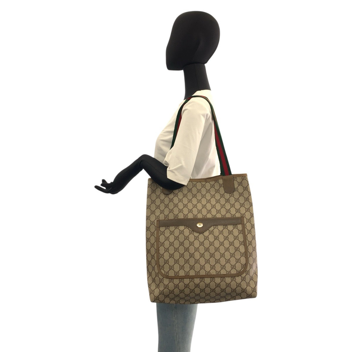 22916
GUCCI グッチ ヴィンテージ シェリーライン ベージュ ブラウン GGスプリームキャンバス 39 02 003 トートバッグ ショルダーバッグ レディース ABP28