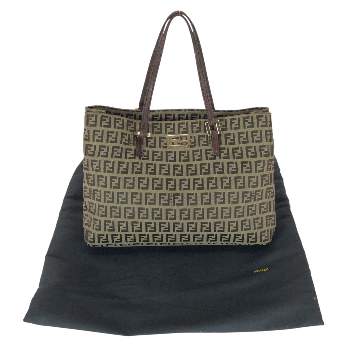 22918
FENDI フェンディ ヴィンテージ ズッキーノ ベージュ ブラウン ゴールド金具 キャンバス / レザー 8BH132 ミニトートバッグ ハンドバッグ レディース ABP45