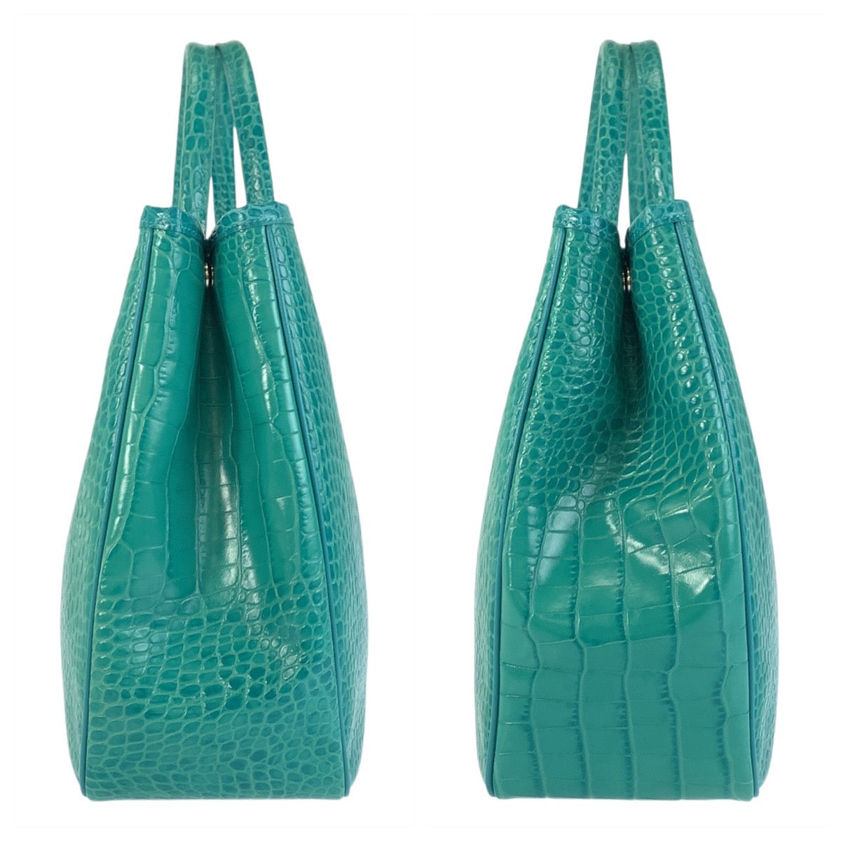 22919
Longchamp ロンシャン ロゾ 型押し エメラルドグリーン シルバー金具 レザー 1681158264 トートバッグ ハンドバッグ レディース A21