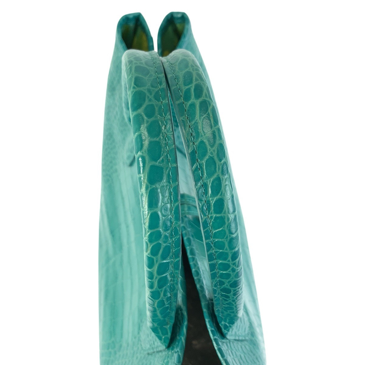 22919
Longchamp ロンシャン ロゾ 型押し エメラルドグリーン シルバー金具 レザー 1681158264 トートバッグ ハンドバッグ レディース A21