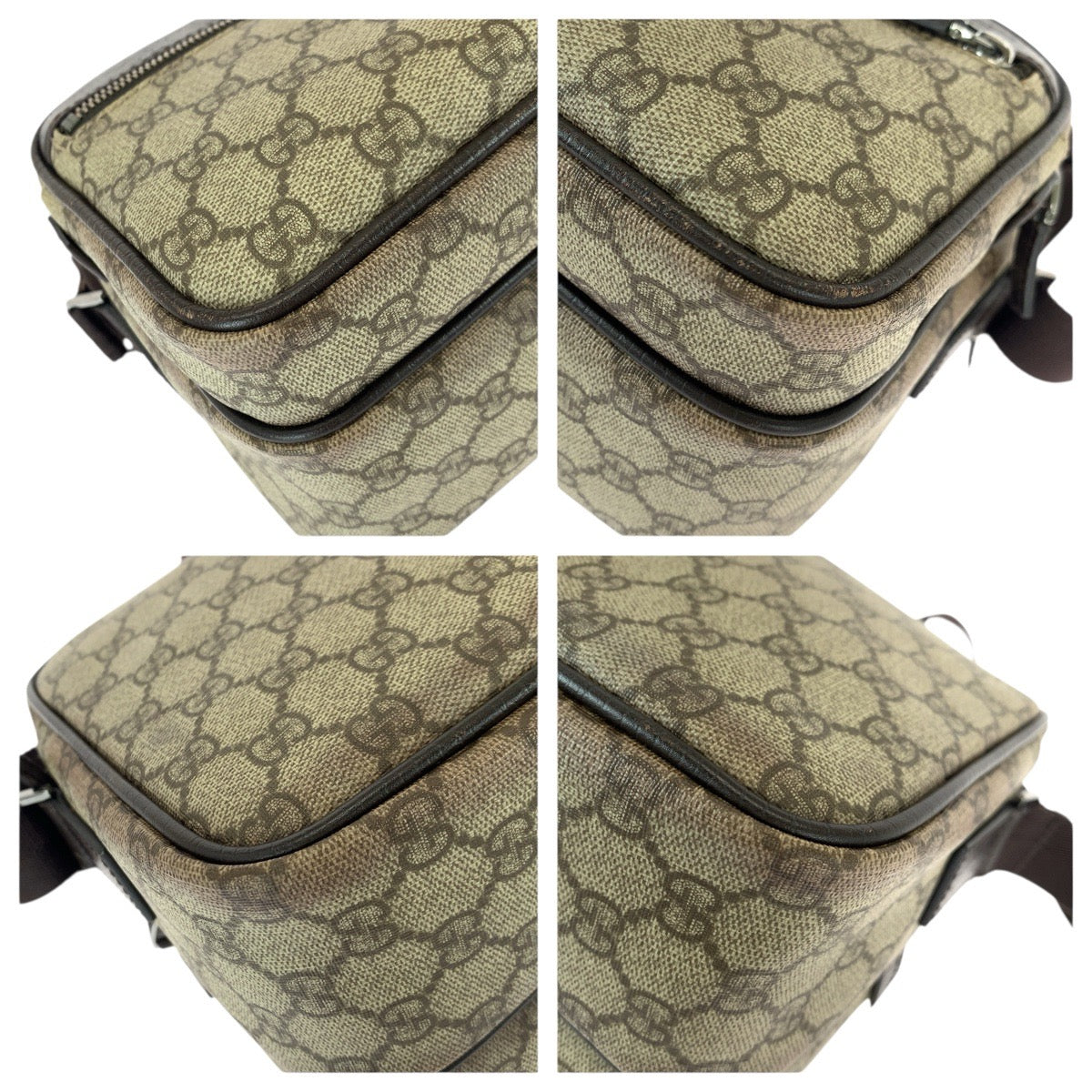22920
GUCCI グッチ GGプラス ベージュ ダークブラウン シルバー金具 GGスプリームキャンバス / レザー 114531 ショルダーバッグ メッセンジャーバッグ レディース AB35