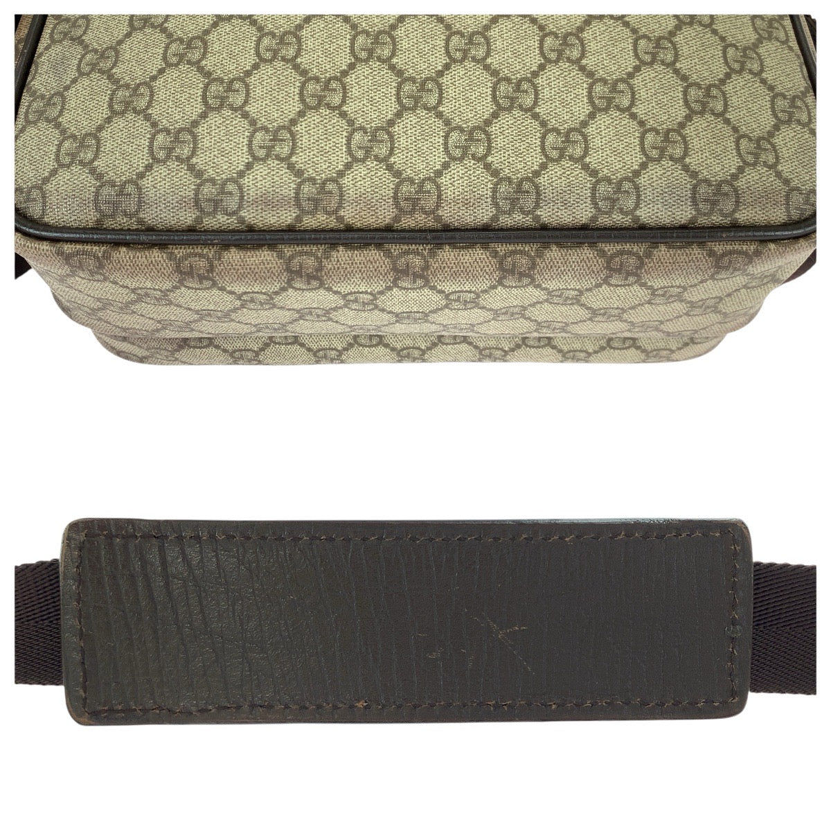 22920
GUCCI グッチ GGプラス ベージュ ダークブラウン シルバー金具 GGスプリームキャンバス / レザー 114531 ショルダーバッグ メッセンジャーバッグ レディース AB35