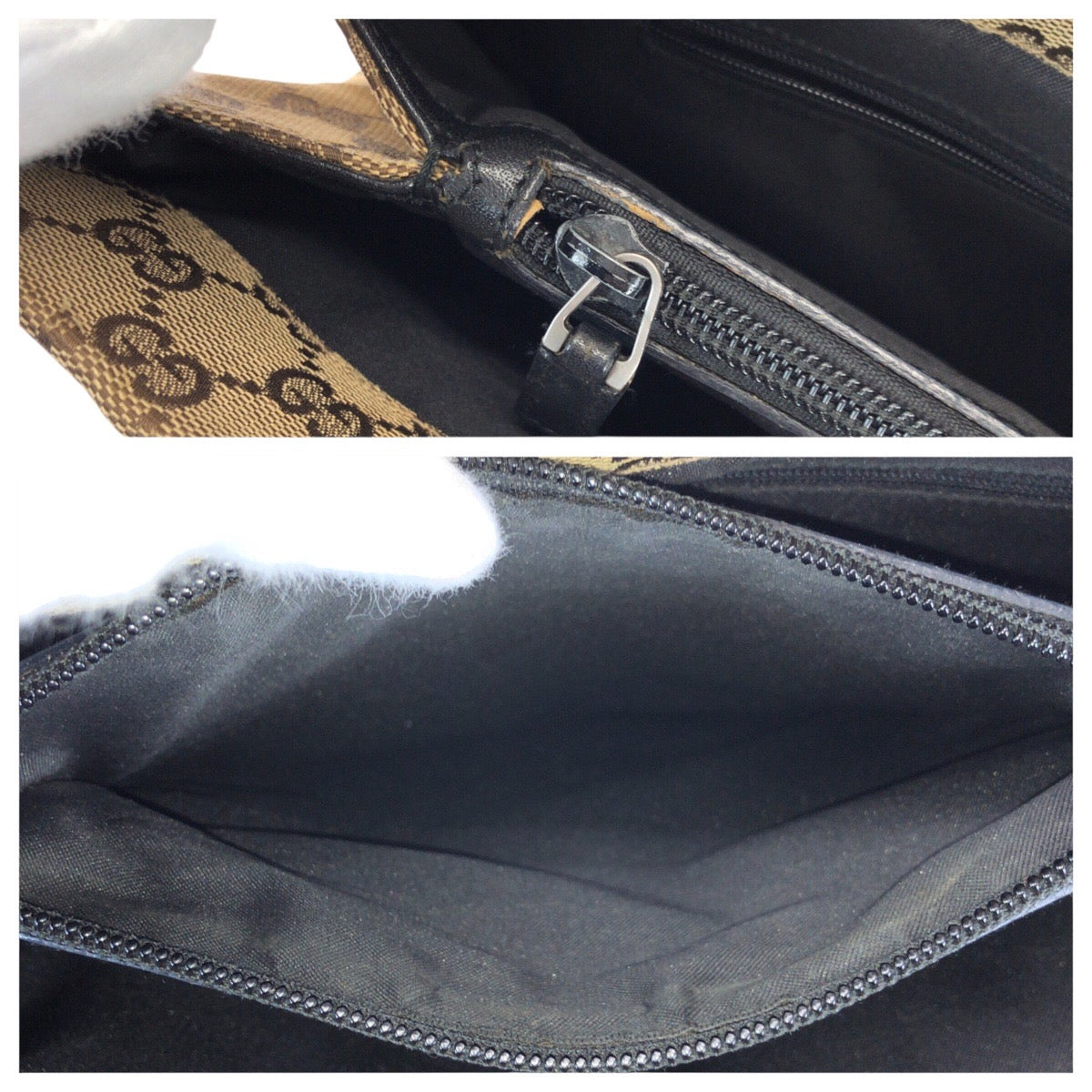 22921
GUCCI Bamboo Beige Brown Gunmetal Hardware GG Canvas 002 1010 Tote Bag Handbag Ladies ABP35