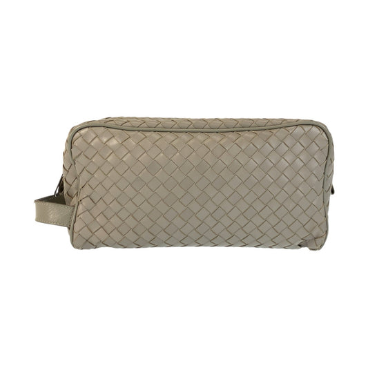 22922
BOTTEGAVENETA ボッテガヴェネタ イントレチャート グレー シルバー金具 レザー B07432432V クラッチバッグ セカンドバッグ メンズ AB22