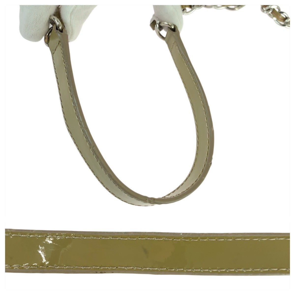 22923
ANTEPRIMA アンテプリマ ルケット カーキ ベージュ シルバー金具 PVC ショルダーバッグ レディース ABP16