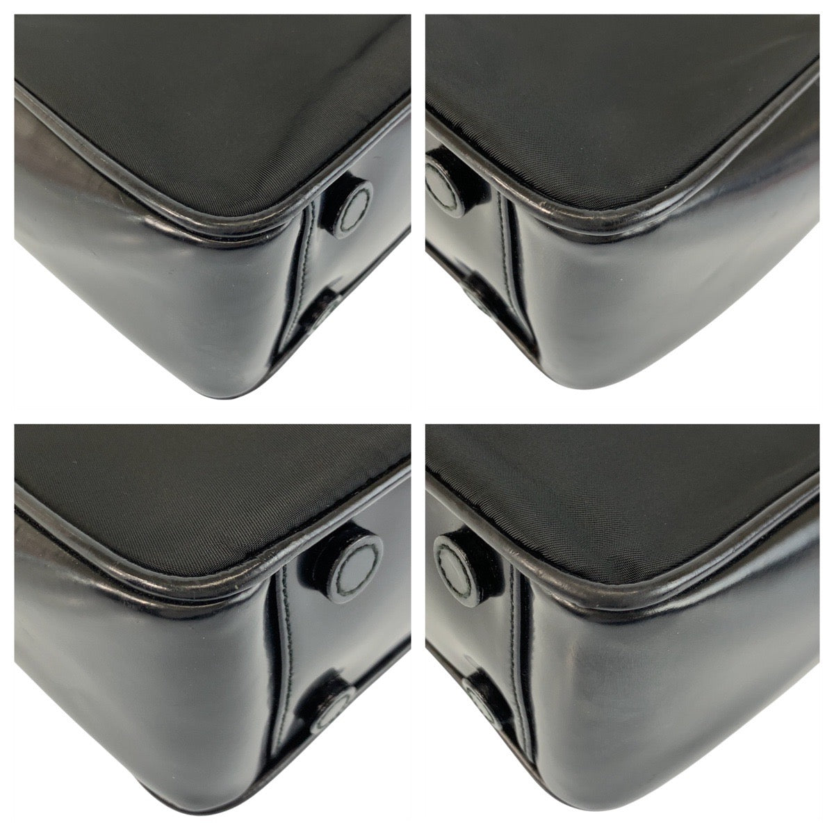 22924
PRADA Tessuto Triangle Logo Plate Black Silver Hardware Nylon / Leather Handbag Tote Bag Ladies ABP36
