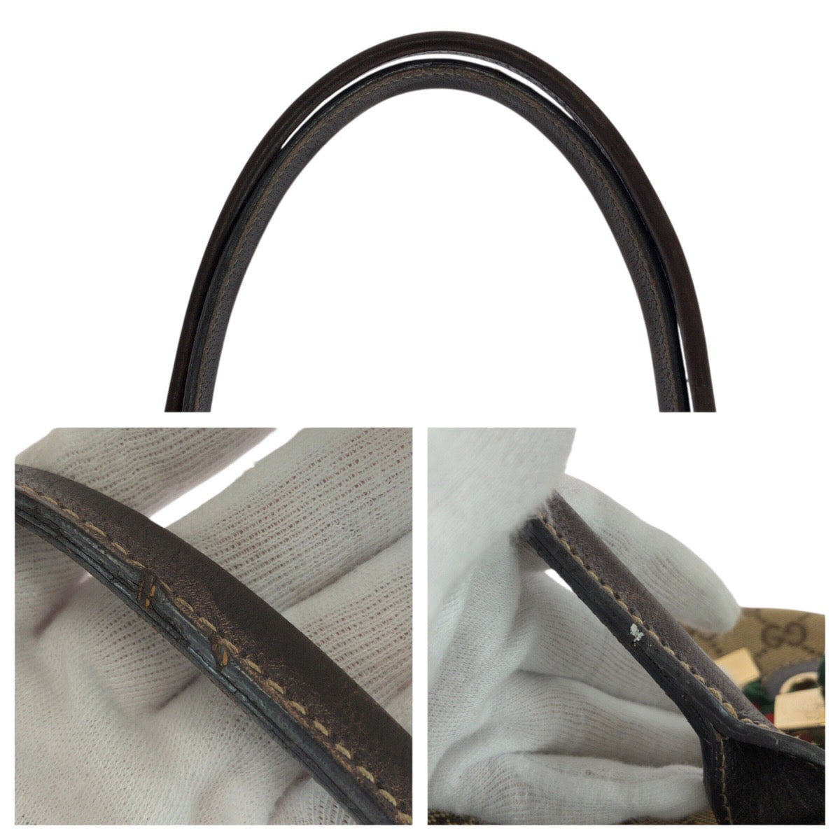 22926
GUCCI グッチ シェリーライン プリンシー ベージュ ブラウン ゴールド金具 GGキャンバス / レザー 163805 トートバッグ ハンドバッグ レディース AB23