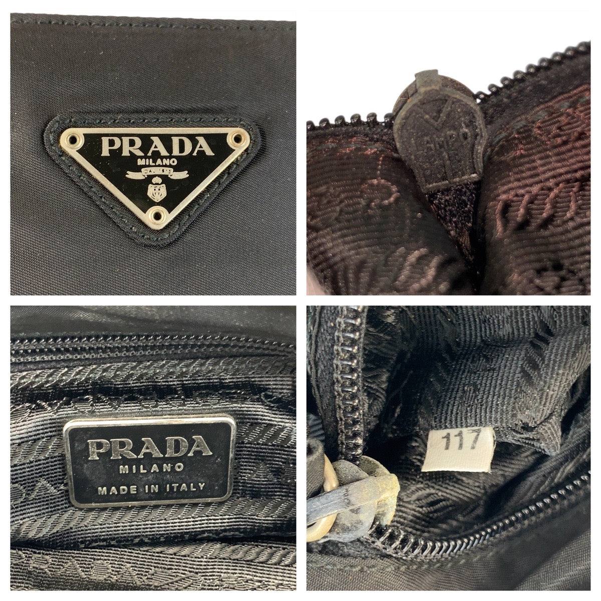 22928
PRADA プラダ テスート 三角ロゴプレート ブラック 黒 シルバー金具 ナイロン ショルダーバッグ トートバッグ レディース AB35