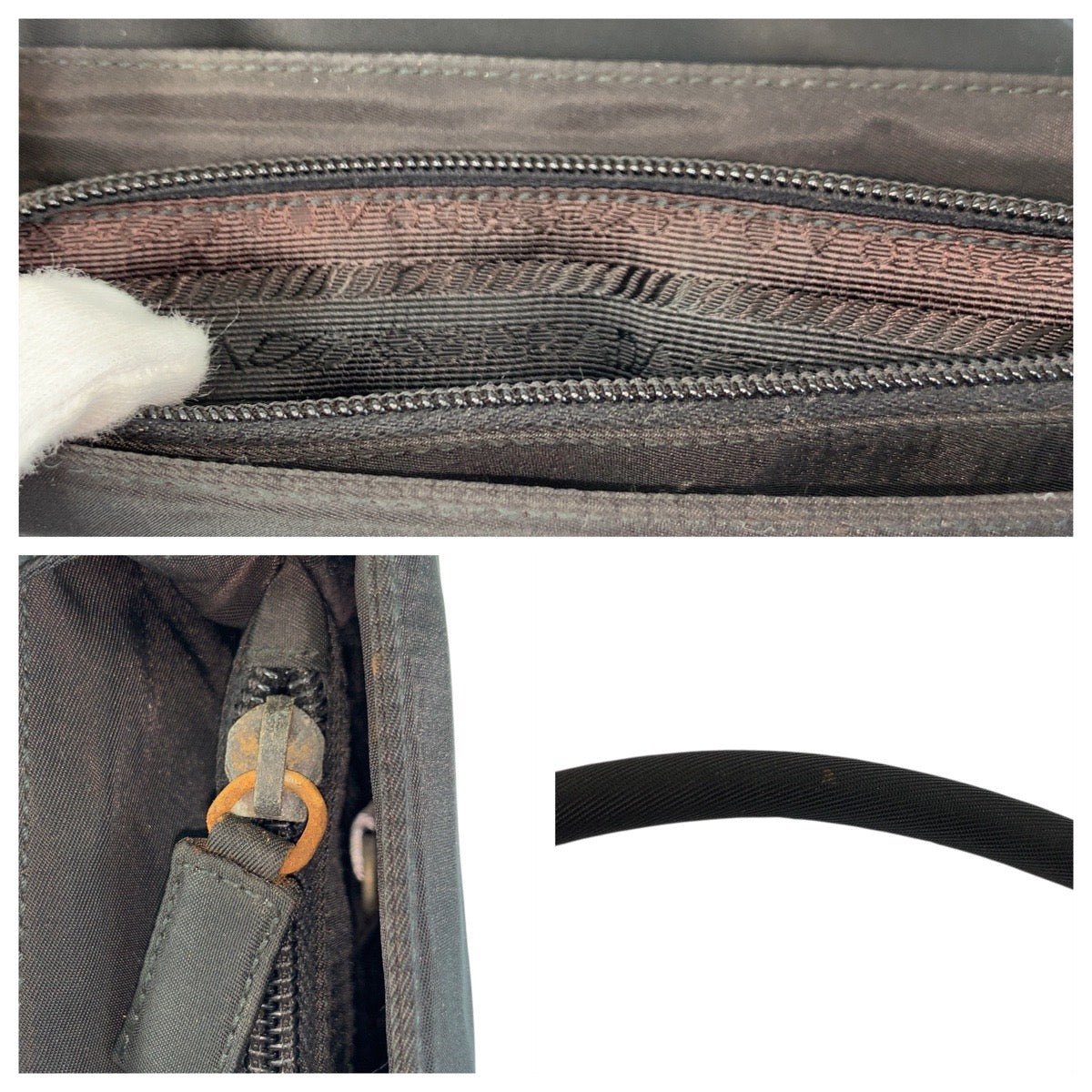 22928
PRADA プラダ テスート 三角ロゴプレート ブラック 黒 シルバー金具 ナイロン ショルダーバッグ トートバッグ レディース AB35