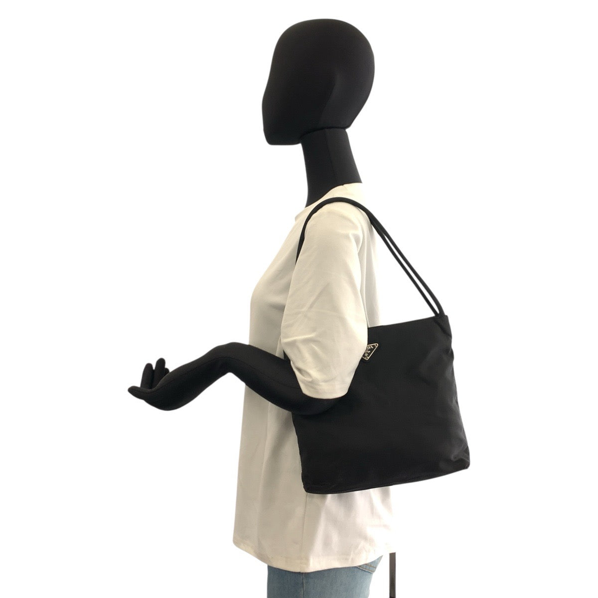 22928
PRADA プラダ テスート 三角ロゴプレート ブラック 黒 シルバー金具 ナイロン ショルダーバッグ トートバッグ レディース AB35