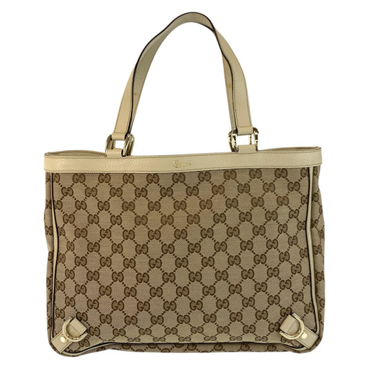 22931
GUCCI グッチ ベージュ ゴールド金具 GGキャンバス / レザー 170004 トートバッグ ハンドバッグ レディース ABP56