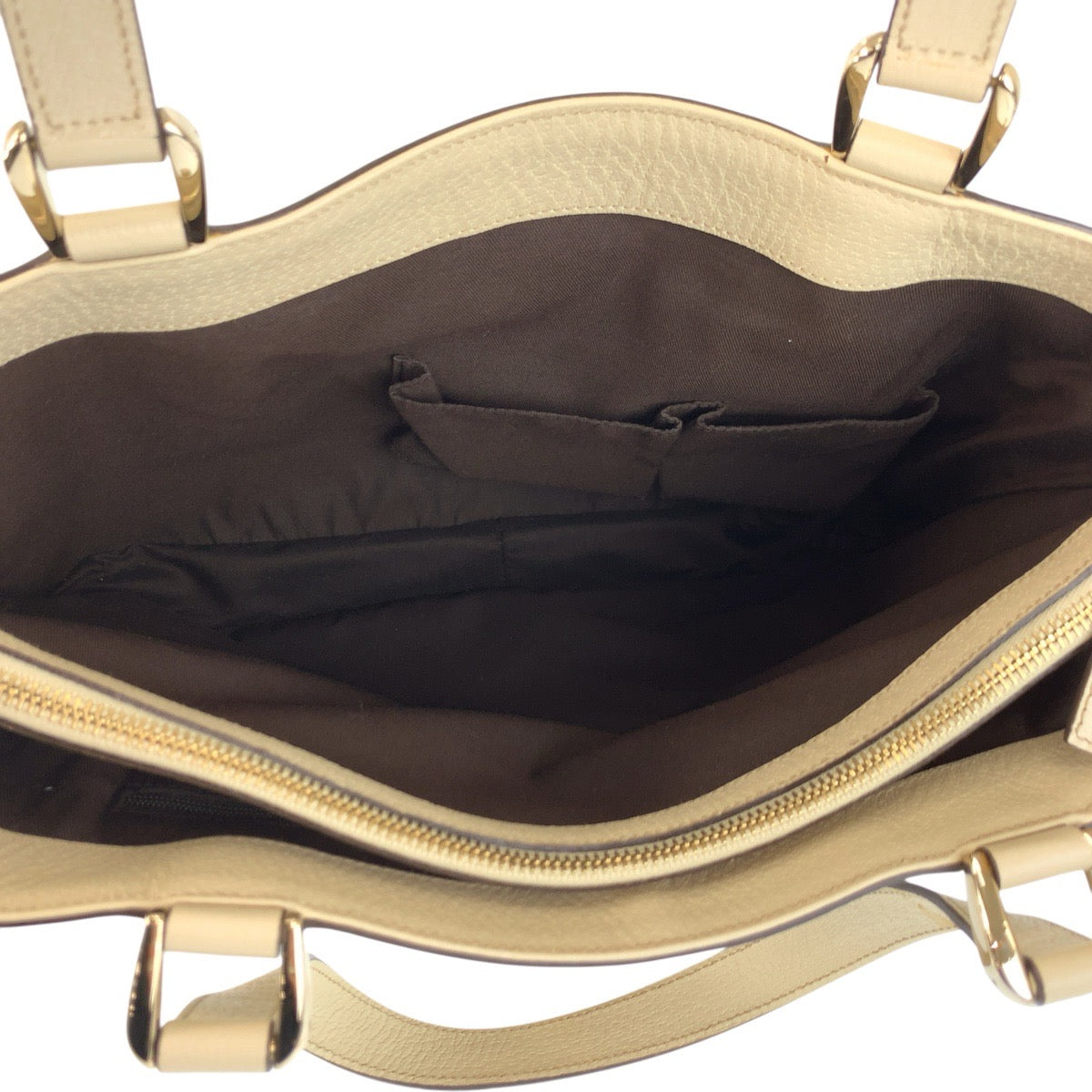 22931
GUCCI Beige Gold Hardware GG Canvas / Leather 170004 Tote Bag Handbag Women's ABP56