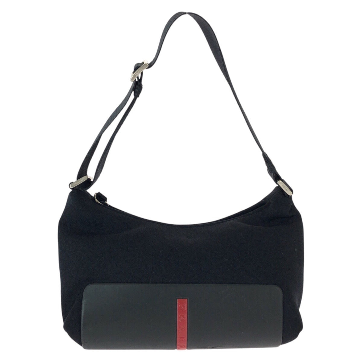22936
PRADA SPORTS Prada Sport Black Red Silver Hardware / Neoprene Handbag Unisex Women's AB21