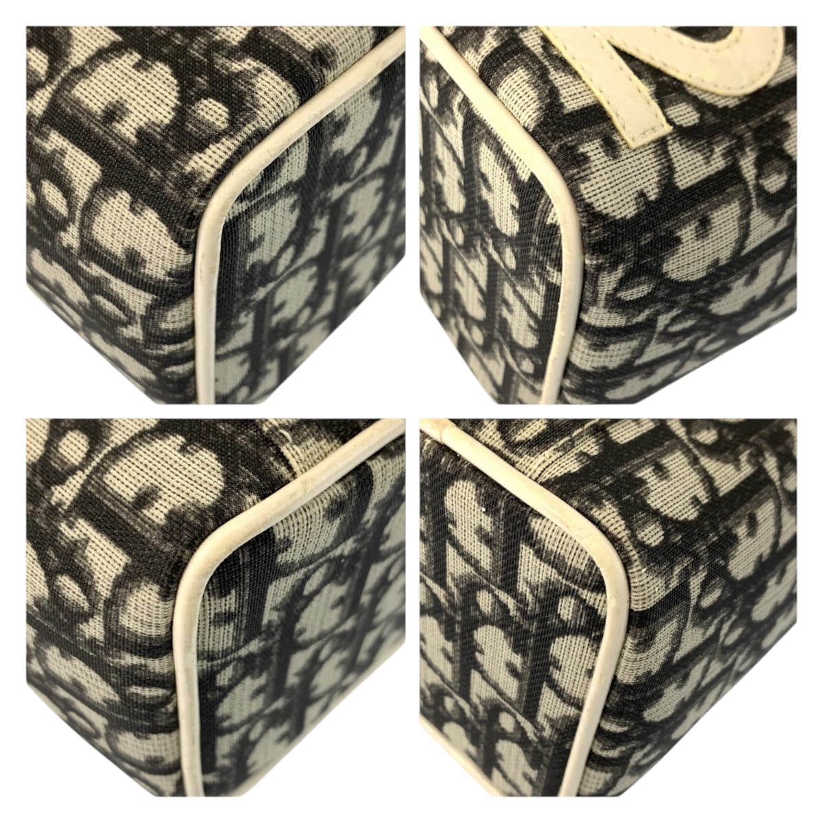 22937
Christian Dior クリスチャンディオール トロッター ホワイト ブラック 黒 PVC / レザー CM1026 ハンドバッグ バニティバッグ レディース AB21