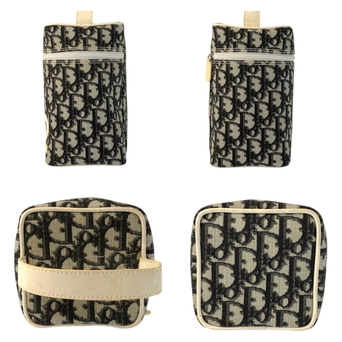 22937
Christian Dior クリスチャンディオール トロッター ホワイト ブラック 黒 PVC / レザー CM1026 ハンドバッグ バニティバッグ レディース AB21