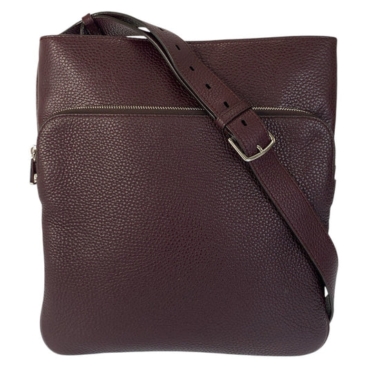 22943
BALLY バリー ワインレッド ボルドー シルバー金具 レザー ショルダーバッグ メッセンジャーバッグ レディース ABP28