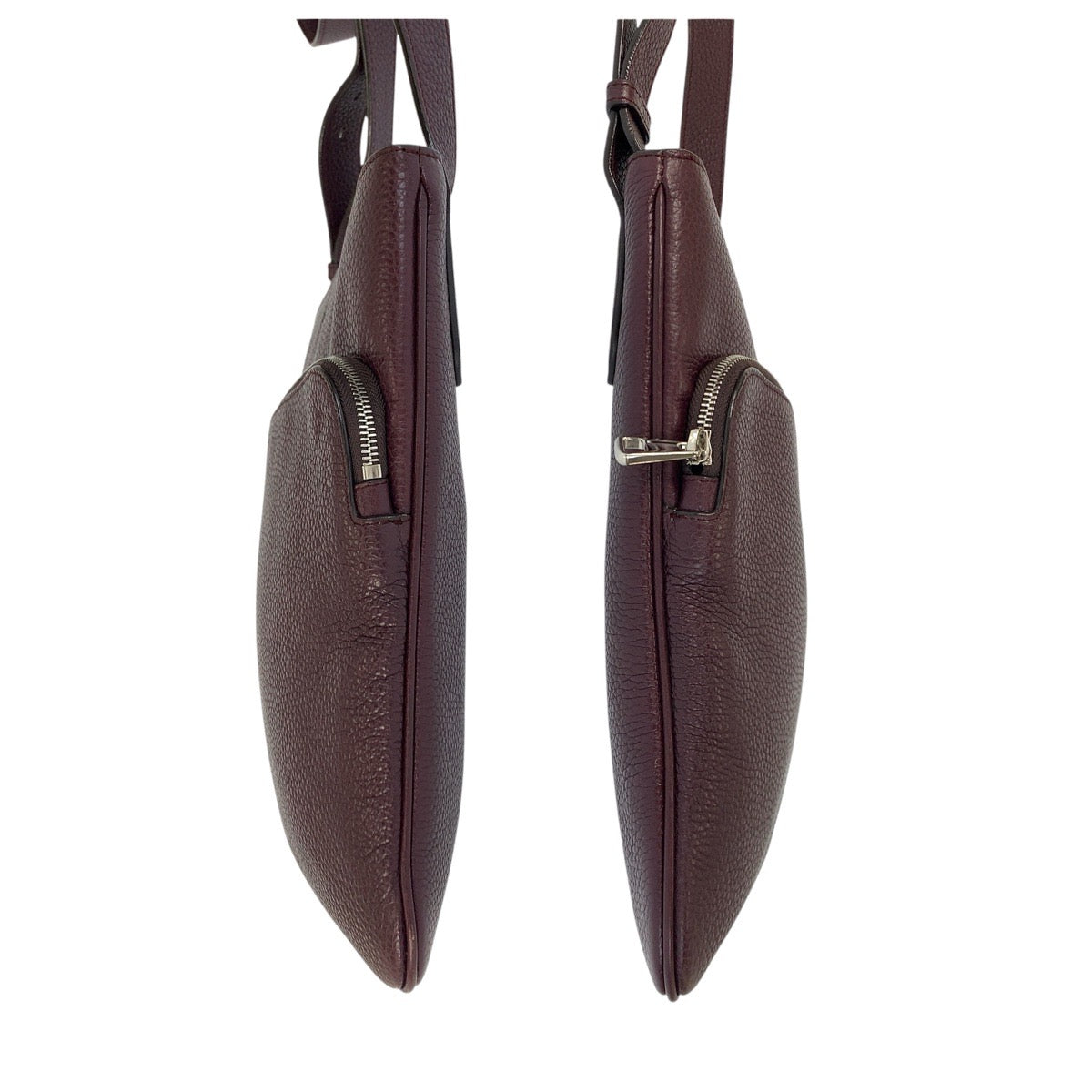 22943
BALLY Wine Red Bordeaux Silver Hardware Leather Shoulder Bag Messenger Bag Ladies ABP28