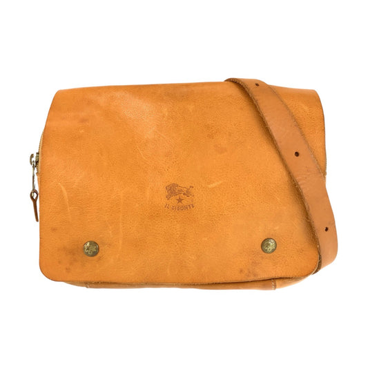 22945
IL BISONTE イルビゾンテ ブラウン キャメル ゴールド金具 レザー ボディバッグ ショルダーバッグ 男女兼用 レディース AB16