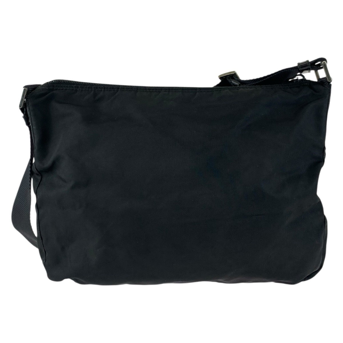 22946
PRADA プラダ テスート 三角ロゴプレート ブラック 黒 シルバー金具 ナイロン / レザー ショルダーバッグ ポシェット レディース AB28