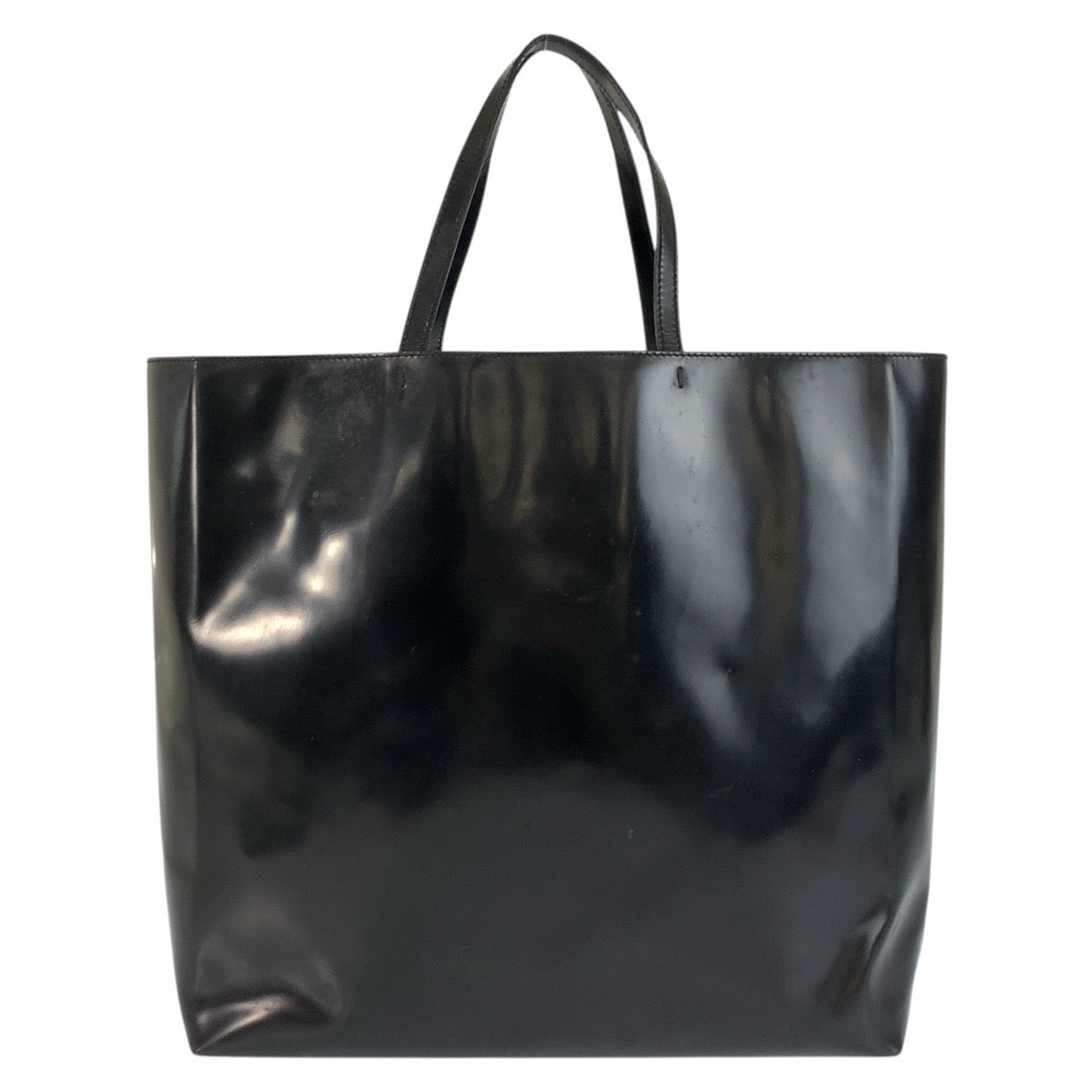 22947
PRADA Black Enamel Tote Bag Handbag Women's AB28