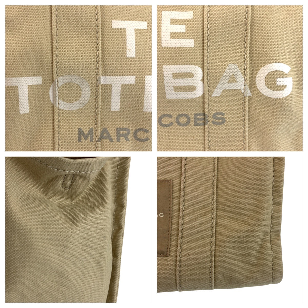 22948
MARC JACOBS マークジェイコブス THE TOTE BAG ベージュ ブラック シルバー金具 キャンバス トートバッグ ショルダーバッグ 2way レディース ABP16