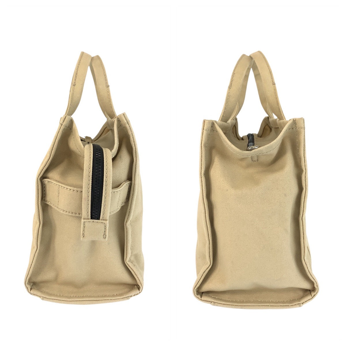 22948
MARC JACOBS マークジェイコブス THE TOTE BAG ベージュ ブラック シルバー金具 キャンバス トートバッグ ショルダーバッグ 2way レディース ABP16