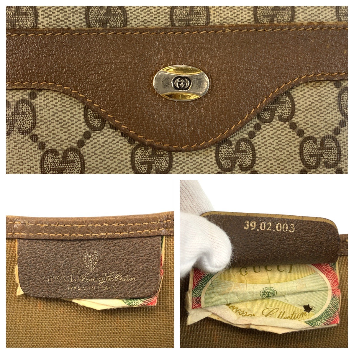 22949
GUCCI グッチ ヴィンテージ シェリーライン ベージュ ブラウン GGスプリームキャンバス 39 02 003 トートバッグ ショルダーバッグ レディース B16