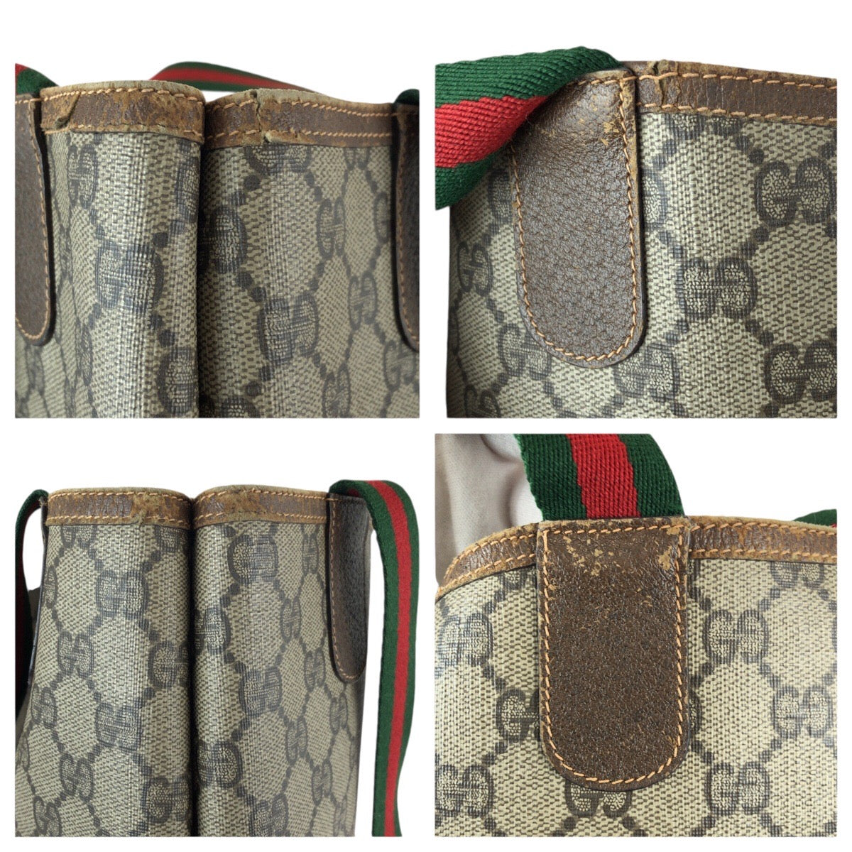 22950
GUCCI グッチ ヴィンテージ オールドグッチ シェリーライン ベージュ ブラウン GGスプリームキャンバス 89.02.003 トートバッグ ショルダーバッグ レディース AB21