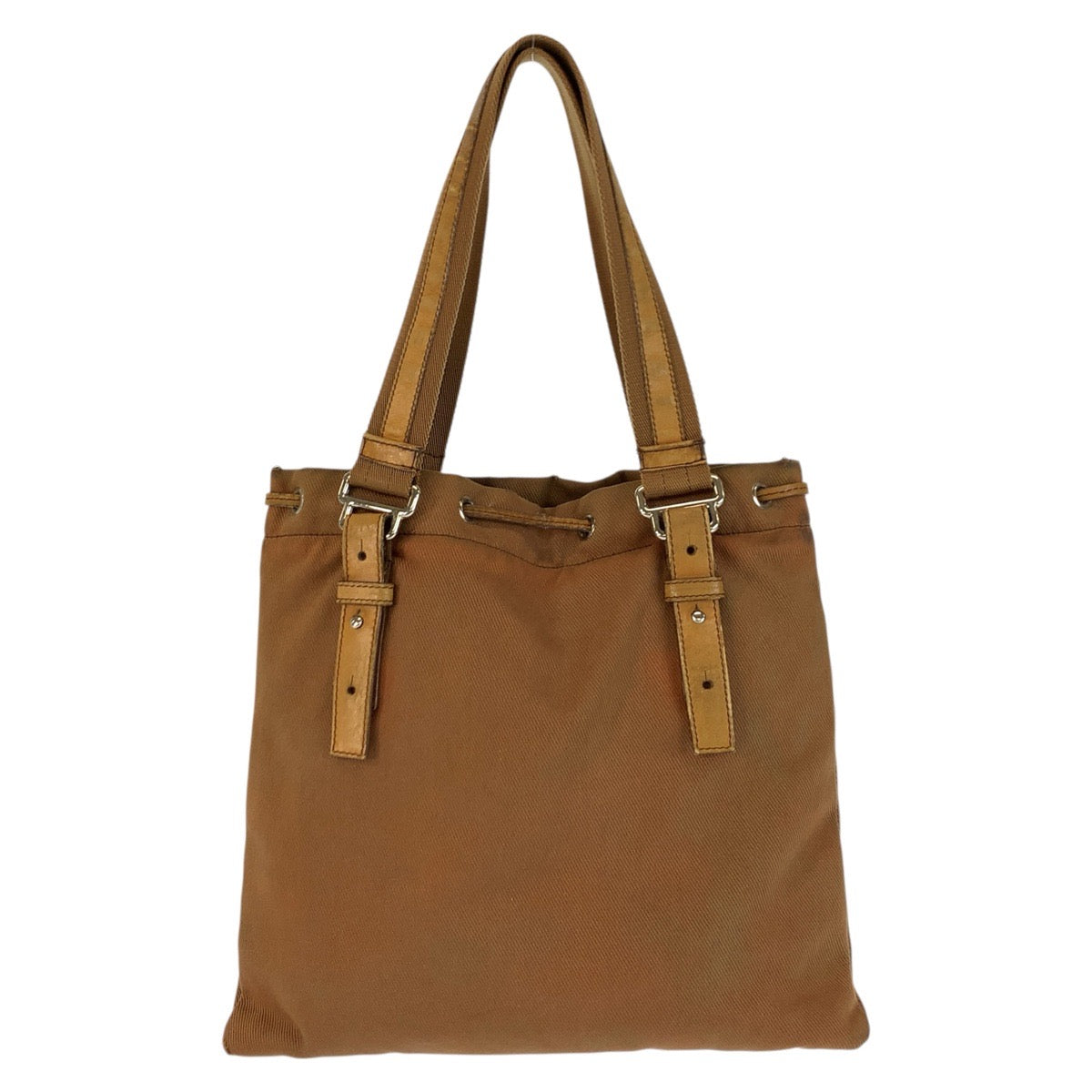 22952
YVES SAINT LAURENT Yves Saint Laurent Vintage YSL Cahara Brown Silver Hardware Canvas Tote Bag Handbag Ladies AB16