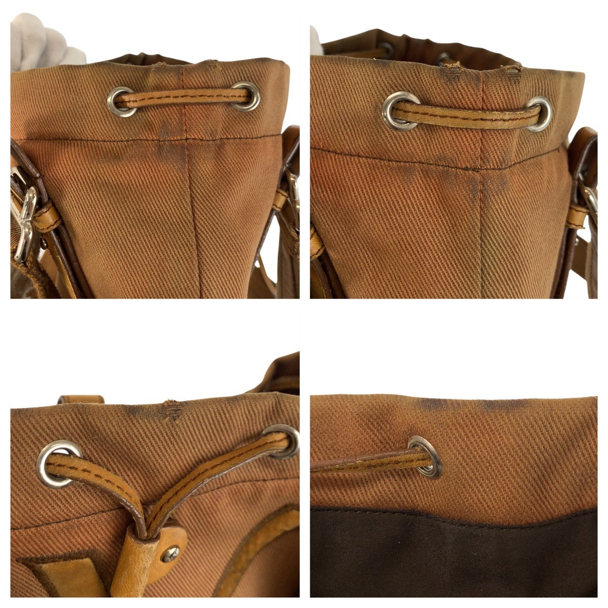 22952
YVES SAINT LAURENT Yves Saint Laurent Vintage YSL Cahara Brown Silver Hardware Canvas Tote Bag Handbag Ladies AB16