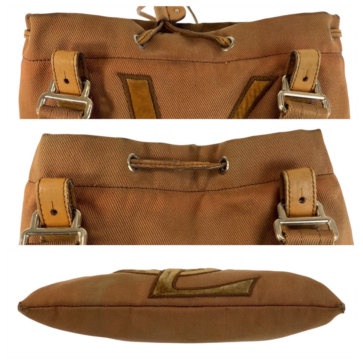 22952
YVES SAINT LAURENT Yves Saint Laurent Vintage YSL Cahara Brown Silver Hardware Canvas Tote Bag Handbag Ladies AB16