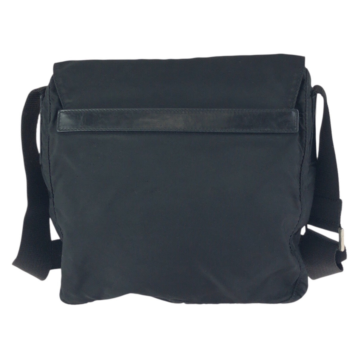 22954
PRADA プラダ テスート 三角ロゴプレート ブラック 黒 シルバー金具 ナイロン / レザー ショルダーバッグ メッセンジャーバッグ レディース ABP32