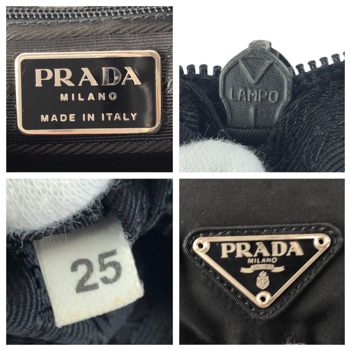 22954
PRADA プラダ テスート 三角ロゴプレート ブラック 黒 シルバー金具 ナイロン / レザー ショルダーバッグ メッセンジャーバッグ レディース ABP32
