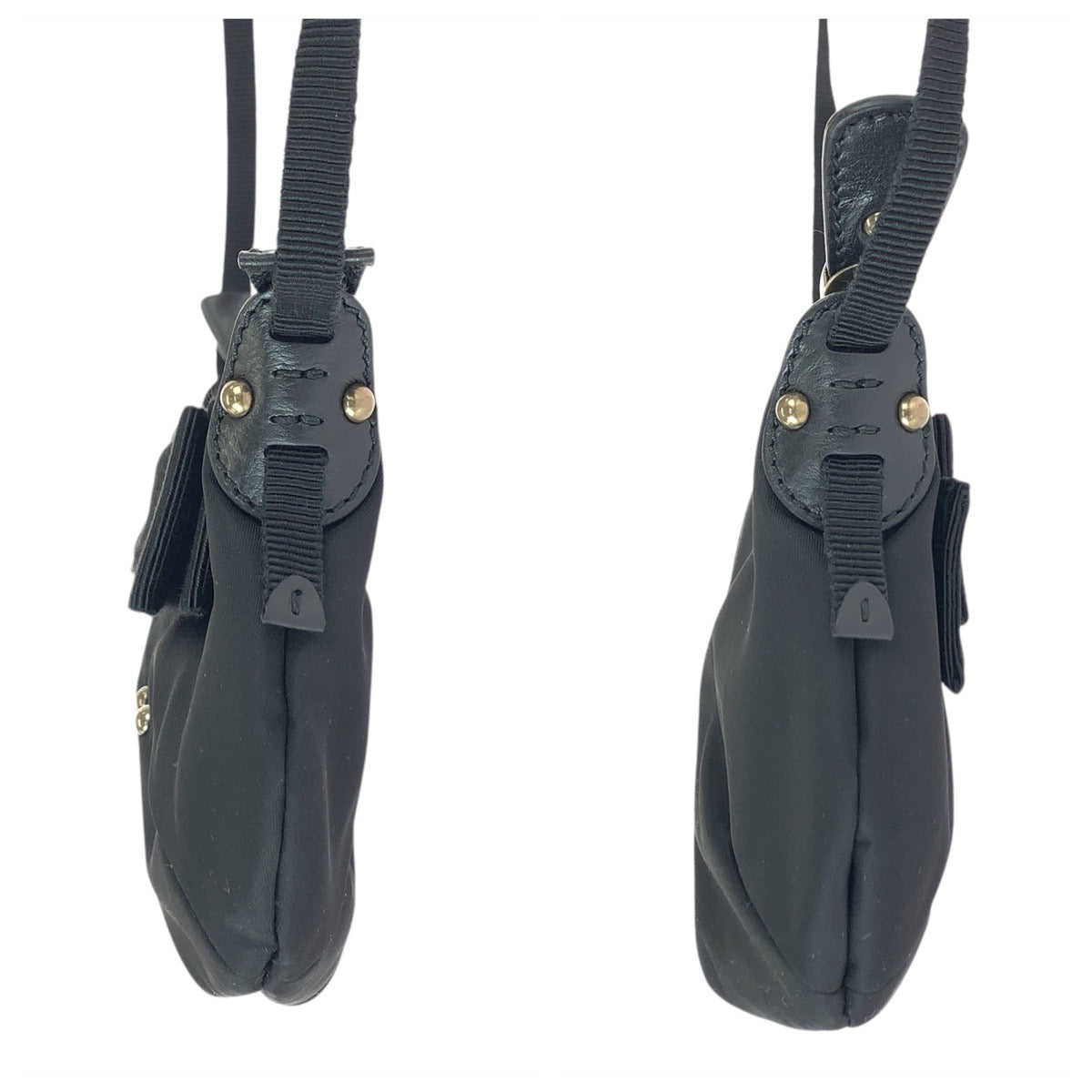 22956
Salvatore Ferragamo サルヴァトーレフェラガモ ヴィンテージ ヴァラリボン ブラック 黒 ナイロン / レザー EZ21 B670 ショルダーバッグ ポシェット レディース A28