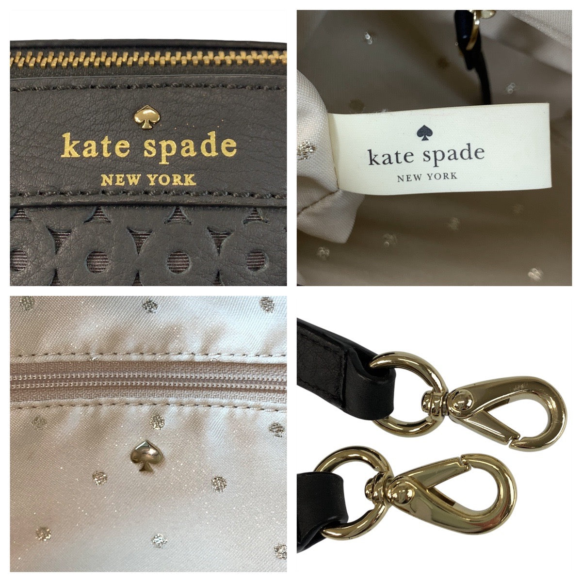 22957
Kate Spade Mercer Isle Small Sloane Black Gold Hardware Leather Handbag Shoulder Bag 2way Women's ABP14