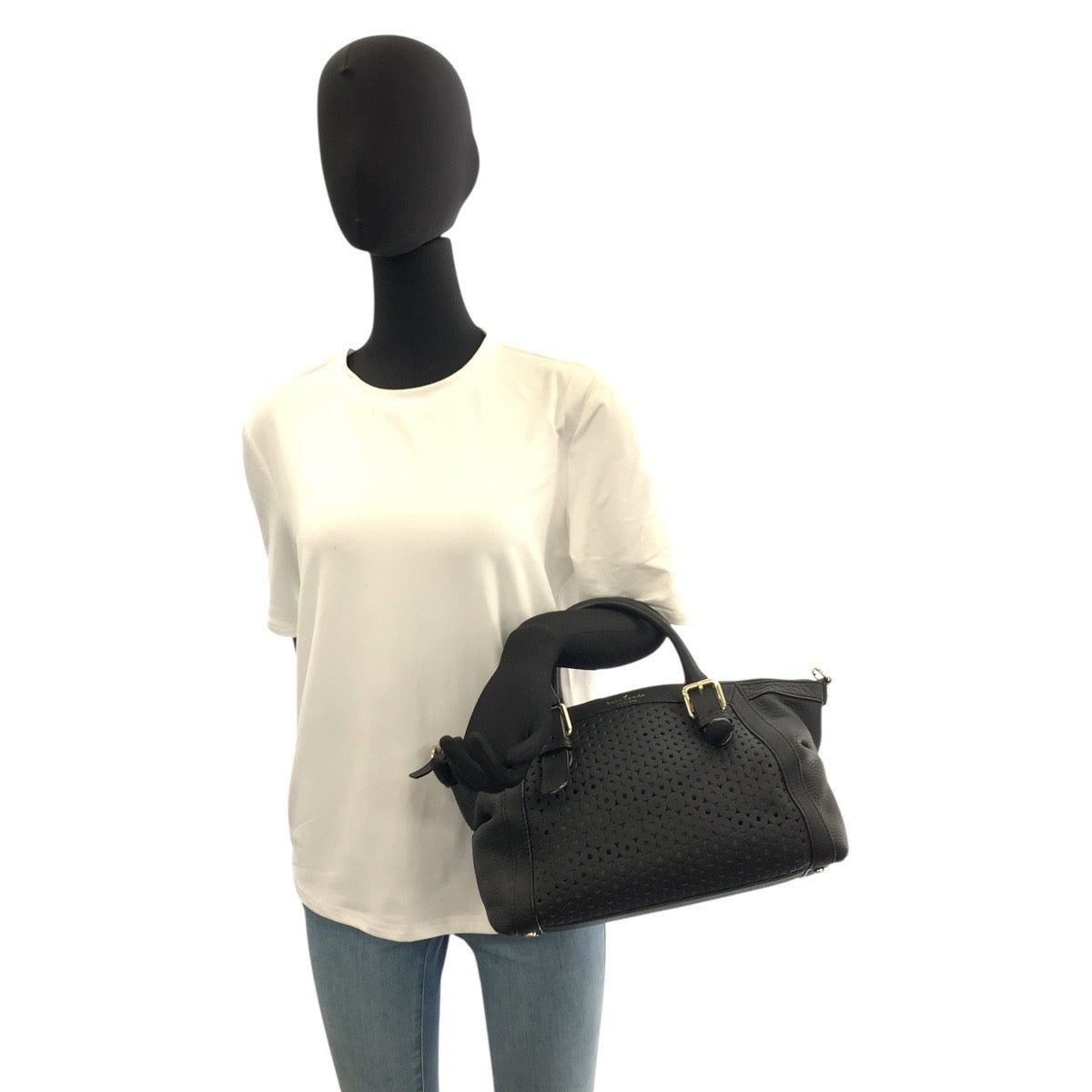 22957
Kate Spade Mercer Isle Small Sloane Black Gold Hardware Leather Handbag Shoulder Bag 2way Women's ABP14